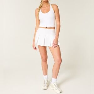 Hollister White  Pleated Ultra High Rise Tennis Pickle Ball Skort Size M